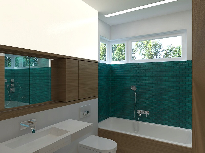 Fürdõszobai tükör feletti átvilágítós felület a tökéletes megvilágításért.