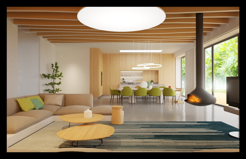 Látványterv átvilágítós elemekkel.